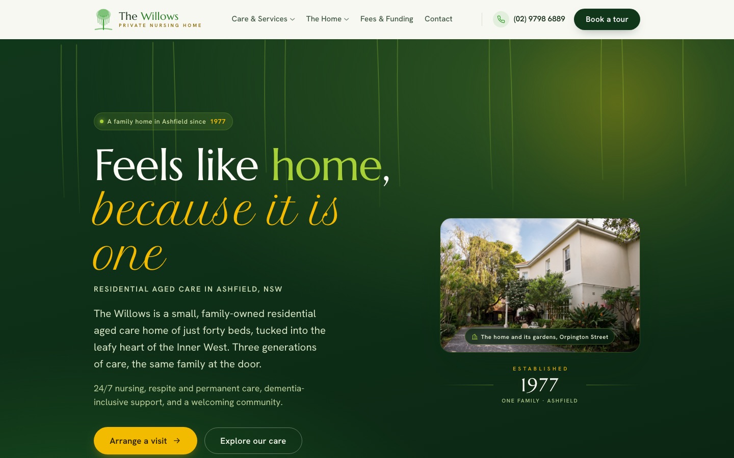 The Willows Private Nursing Home website